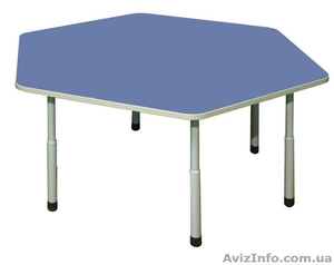 Стол детский 6-угольный регулируемый,  Столы для детских садов
