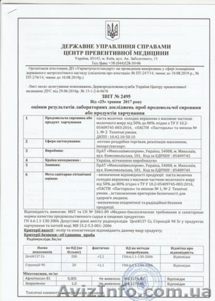 Висновки Державної служби з питань безпечності харчових продуктів - <ro>Изображение</ro><ru>Изображение</ru> #2, <ru>Объявление</ru> #1590613