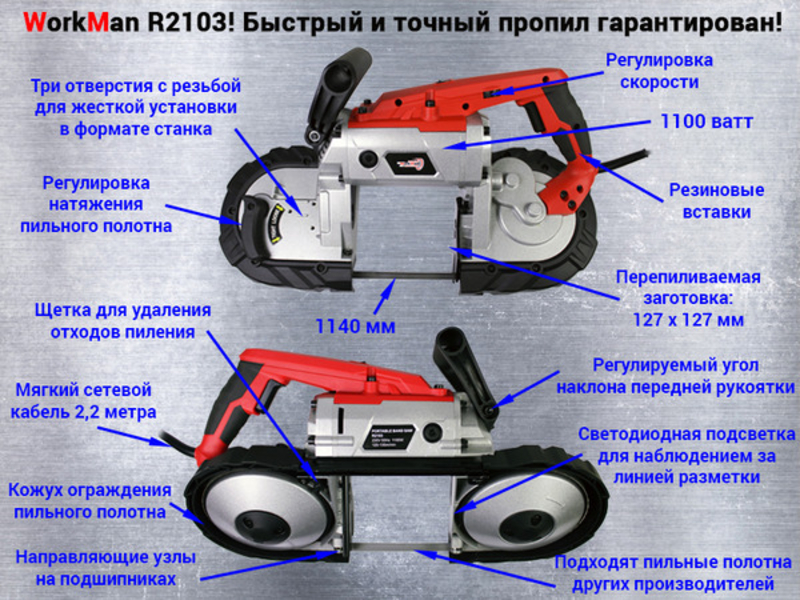 Ручная ленточная пила WorkMan R2103 - <ro>Изображение</ro><ru>Изображение</ru> #5, <ru>Объявление</ru> #1647877
